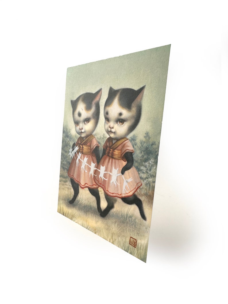 The Kitten Sisters Paper Chain 5 x 7 Mini Art Print par Mab Graves image 5