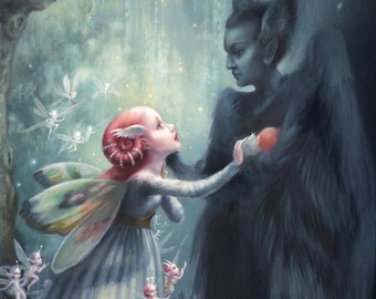 Mab Graves Pop Surrealism Art Print - Iolanthe Trusts Her King, Signed 9x12