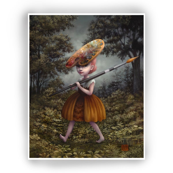 The Artist- Limited Edition - signed - 8x10 pop surrealism Fine Art Print - by Mab Graves