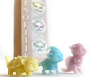 Customize your own Dinokitties- Series TWO set of 3 DIY - Itty Bitty Dinokitties® miniature original art toys - by Mab Graves