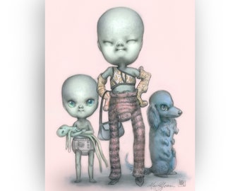 Alien Babies - Mab's Drawlloween Club 5x7 Mini Art Print by Mab Graves