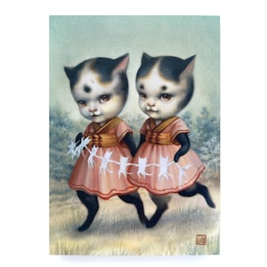 The Kitten Sisters Paper Chain 5 x 7 Mini Art Print par Mab Graves image 3