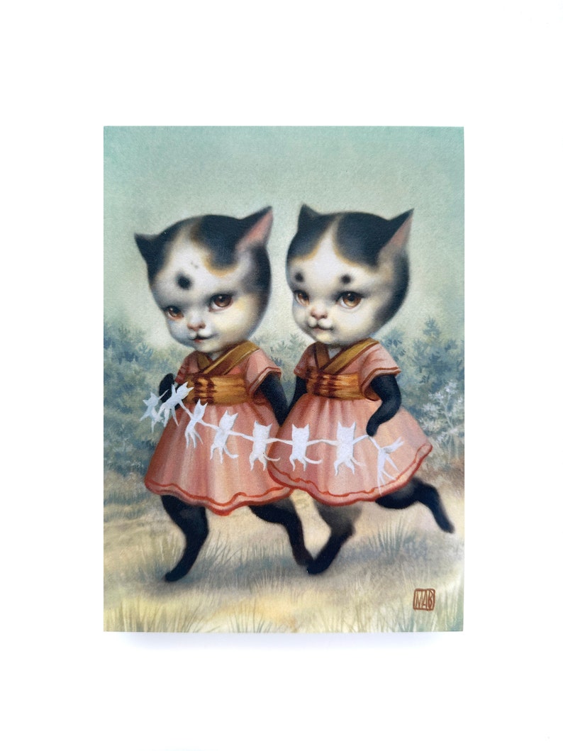 The Kitten Sisters Paper Chain 5 x 7 Mini Art Print par Mab Graves image 3