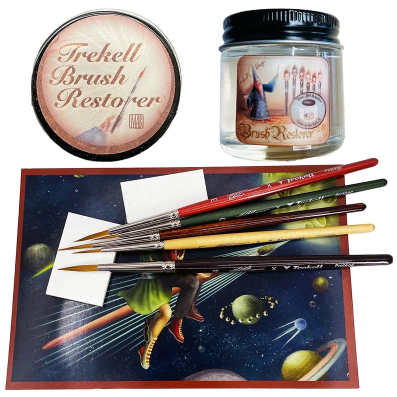 Mini Mab Graves x Trekell Miniature Brush & Panel Set with FREElimited edition Brush Restorer Mab Graves image 2