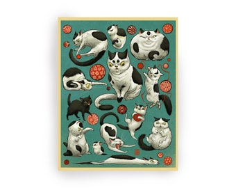 猫の版画 M.E. サイン入り詳細不明 il_340x270.4357252667_bvar.jpg