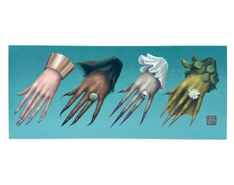 Fancy Claws- Claw Care - 8.5x4 -Mini Art Print by Mab Graves