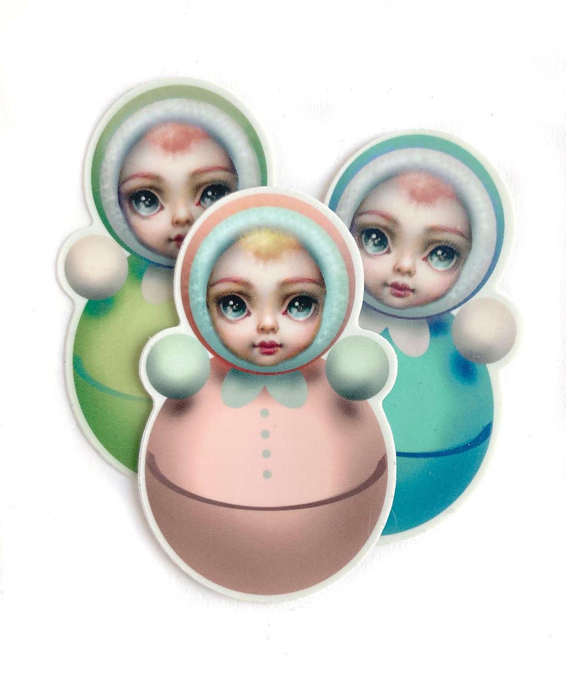 Roly Poly Sticker Set 3 Vinyl Silkscreen Stickers by Mab - Etsy