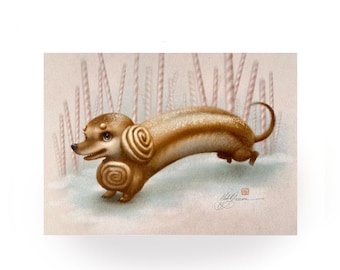 Dachbun- 5 x 7 Mini Art Print - by Mab Graves