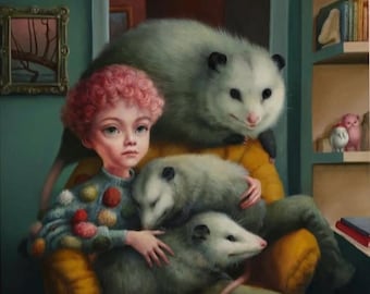 A Boy and His Cats, Signed & Numbered Fine Art Print by Mab Graves