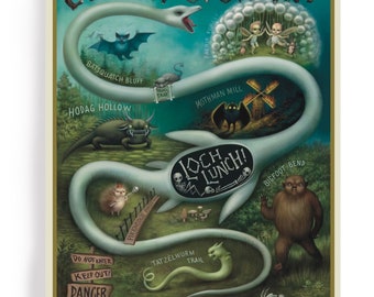 The Cryptid Country- 14x11 limited edition, signed, numbered fine art print by Mab Graves