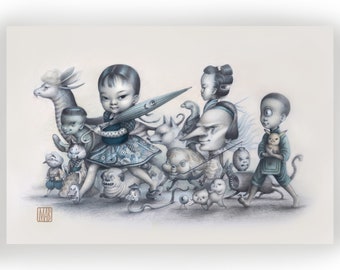 The Yokai Parade -Limited Edition, Signed, Fine art Print by Mab Graves