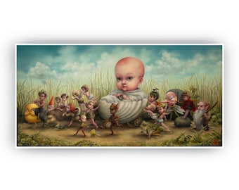 24x12 inches-The Changeling Procession -24"x12" Signed & Numbered Fine Art Print by Mab Graves