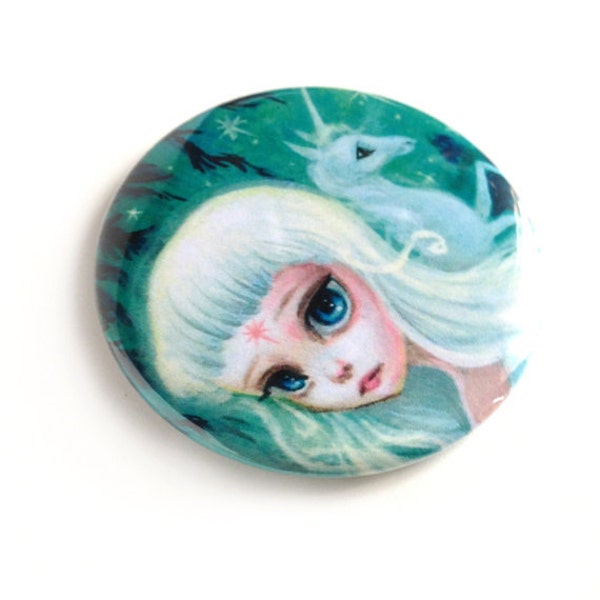 Pretty Pocket Mirror - The Last Unicorn - pocket mirror by Mab Graves