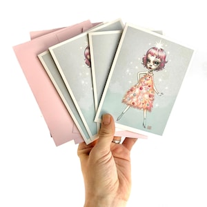 Collection de cartes Pixie Tree - Lot de QUATRE cartes vierges New Old Stock - par Mab Graves