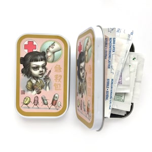 Pocket First Aid Kit Tin - Sick Girls Club - Gift for your favorite Nurse - by Mab Graves