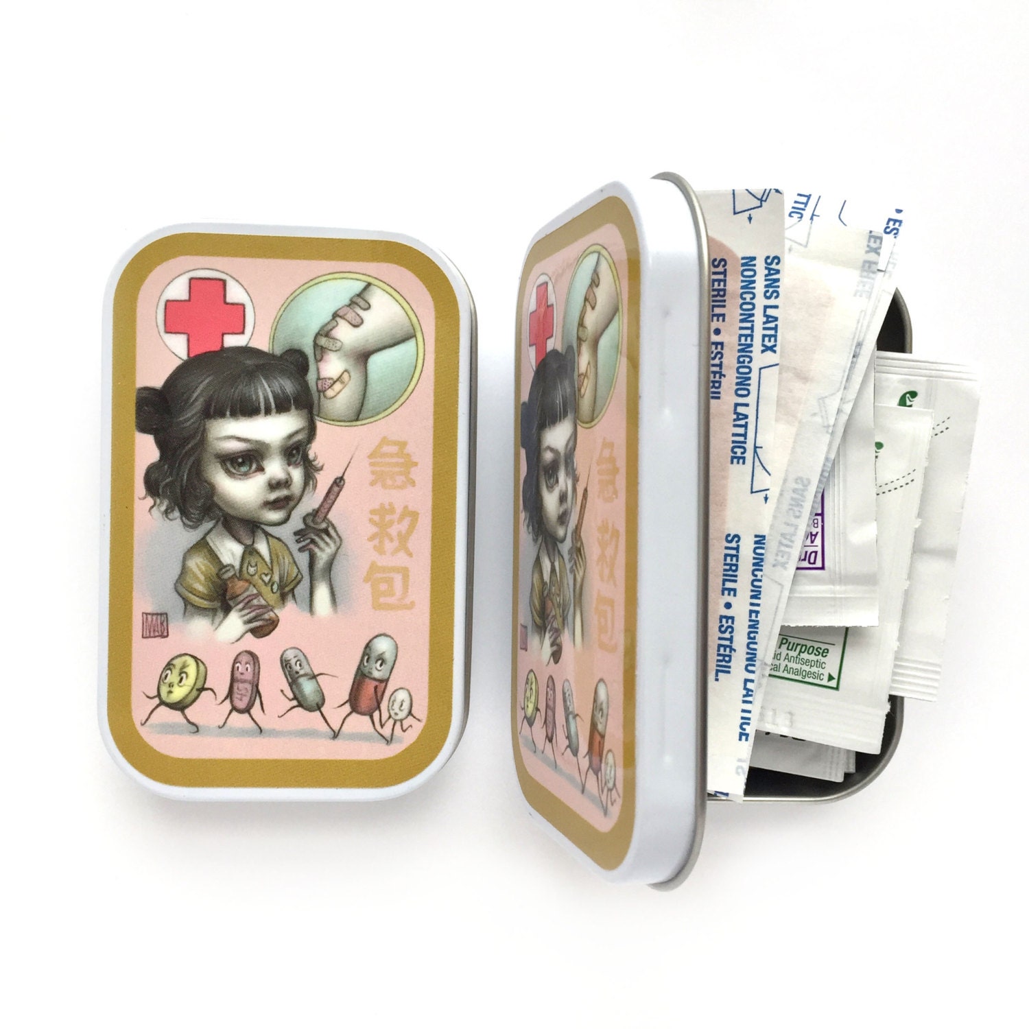 Pocket First Aid Kit Tin - Sick Girls Club - Gift for your favorite Nurse - by Mab Graves
