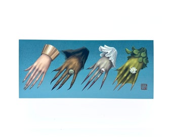 Fancy Claws- Claw Care - 8.5x4 -Mini Art Print by Mab Graves