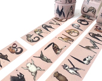 The Meowphabet- 2pc Decorative 30mm Washi Tape roll set by Mab Graves