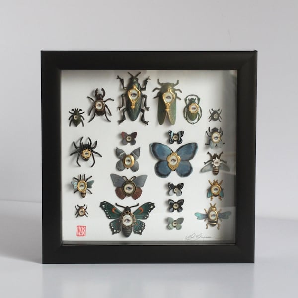 Cabinet of Curiosities Specimen no. 90 -The Curious Collection - original 3D insect paintings by Mab Graves