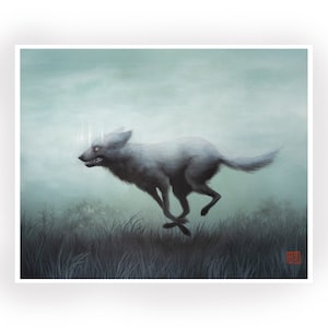 The Dire Wolf- 8x11 Pop Surrealism Fine Art Print signed open edition- by Mab Graves