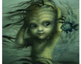 Gilly in the seaweed storm-  5x7 signed, ipen edition fine art print by Mab Graves
