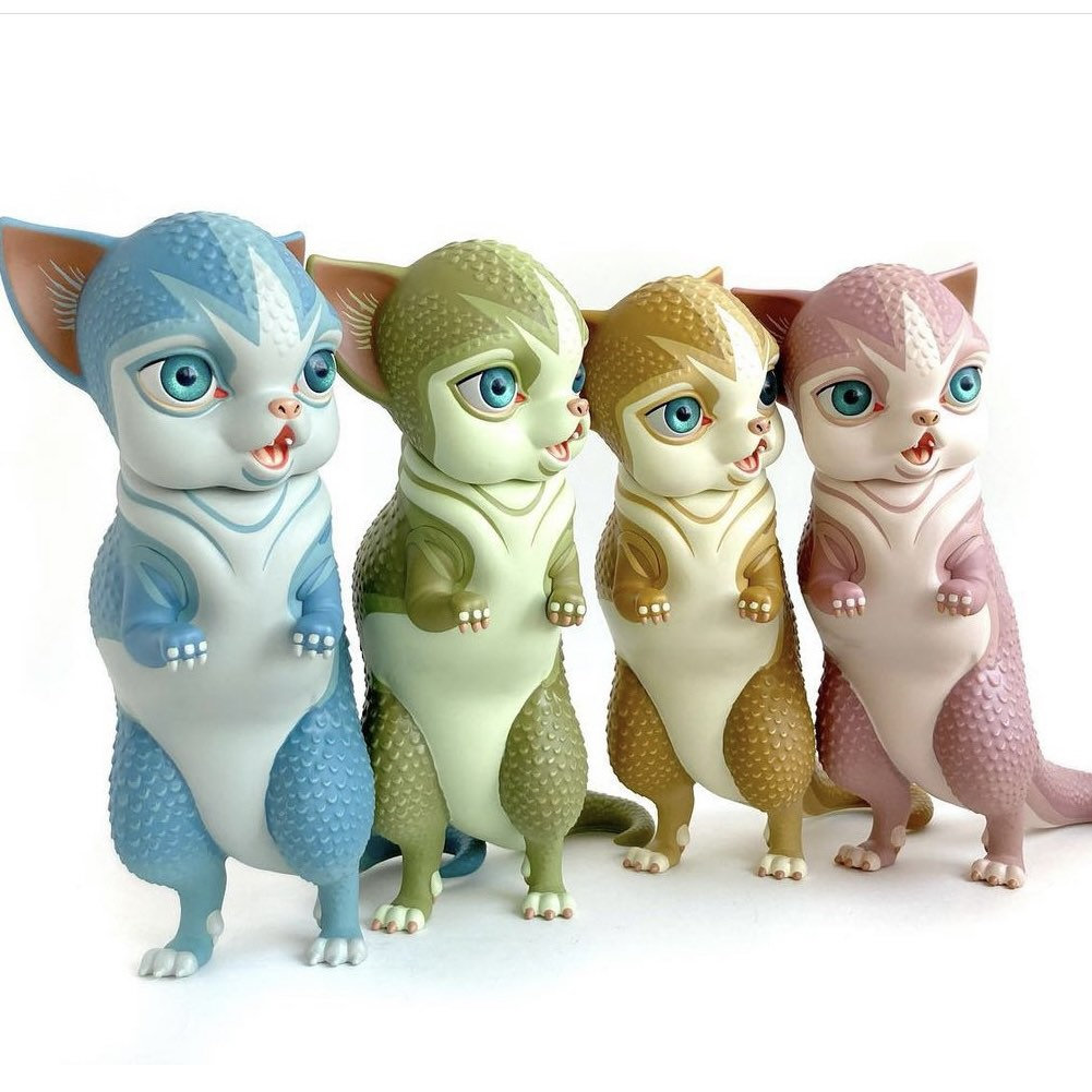 Signed Dinokitty® With Custom Hand-painted Eye Chips by Mab Graves