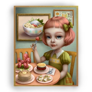 Time To Eat-  8x10 Pop Surrealism Fine Art Print signed open edition- by Mab Graves