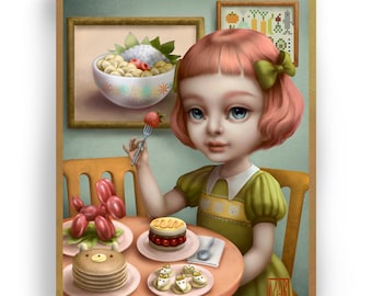 Time To Eat-  8x10 Pop Surrealism Fine Art Print signed open edition- by Mab Graves