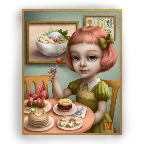 Time To Eat – 8x10 Pop Surrealismus Fine Art Print signierte offene Edition – von Mab Graves