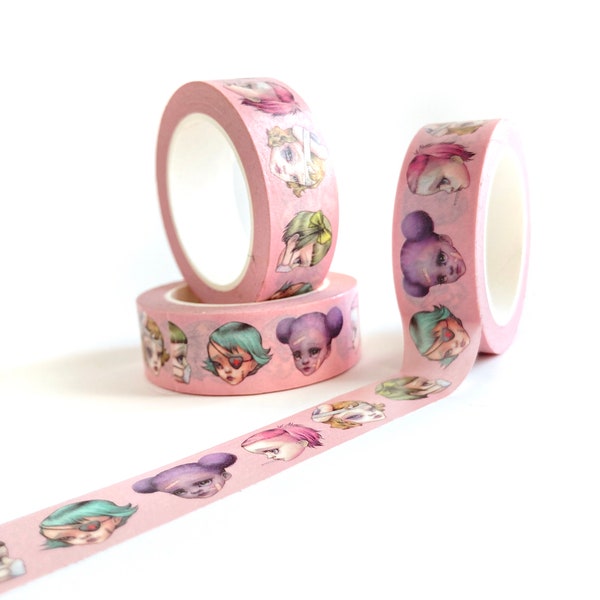 Last ONE Washi tape - Sick Girl Club 15mm Washi Tape roll by Mab Graves