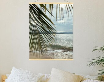 Print Beach Costa Rica Photography Wood Hangers Wall Art Decor Print Beach Aesthetic Poster Living Room Wall Art Tropical Gift For Traveler