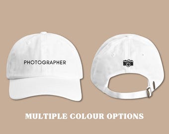 Photographer Hat Embroidered Camera Cap Photographer Gift Idea for Photographer Lifestyle Baseball Dad Hat