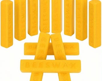 10 barras de cera de abeja amarilla natural: para velas y abrillantadores de muebles.