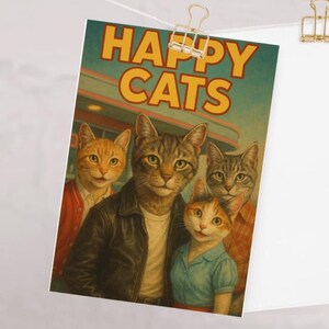 Carte d'anniversaire joyeux chat - carte de voeux mignonne pour amoureux des chats, voeux d'anniversaire pour animaux de compagnie drôles, faire-part d'anniversaire animal fait main