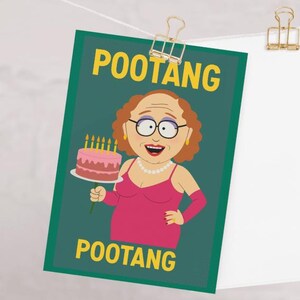 Cartão de aniversário do Pootang de South Park | Cartão engraçado para fãs | Presente colecionável exclusivo | Humor de desenho animado