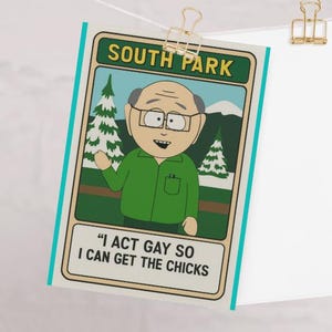 d'anniversaire de monsieur garnison de South Park | Carte de voeux amusante pour les fans | Cadeau de collection unique | Humour dessin animé