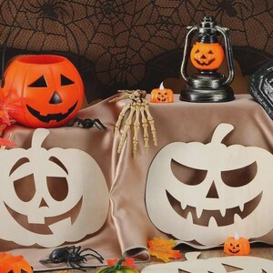 6PCS Halloween Unfinished Wooden Pumpkins For Crafts Wooden Blank Pumpkin Cutouts To Paint DIY For Halloween,Thanksgiving DIY Craft