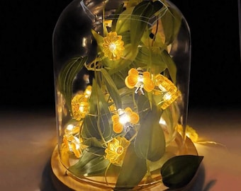 Bienen- und Sonnenblumen-Lichterkette, USB-Batterie betrieben, 30 LED