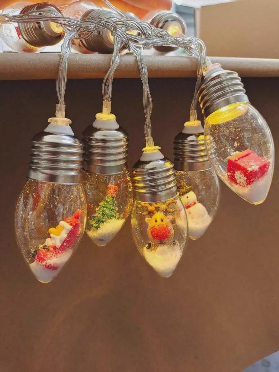Guirlande Lumineuse Noël 3 Mètres - 30 LED Bonhomme Pain D'épice Et Sucre D'orge - Piles Incluses - 11