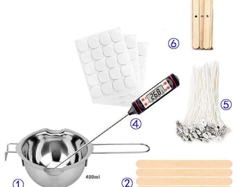 DIY Candle Making Kit: Wicks, Stickers, Centering Tool