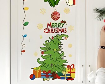 Stickers Noël Fenêtre,9 Feuilles Fenetre NoëL Décoration,DIY Fenêtres
