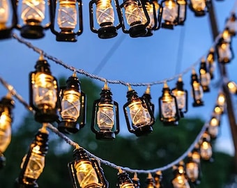 Retro Petroleum Laterne LED Lichterkette: Haus & Garten Dekor