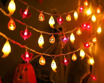 LED Jack-o'-Lantern String Lights: Halloween Home Decor