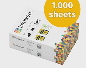 A4 Printer Paper: 1000 Sheets, 80gsm Premium White