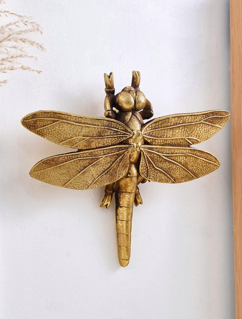 Handcrafted Gold Resin Bee Wall Decor – Insect Ornament for Home ...
