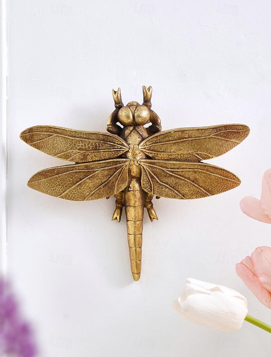 Handcrafted Gold Resin Bee Wall Decor – Insect Ornament for Home ...