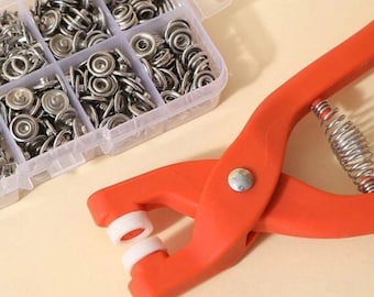 15mm Metal Snap Fastener Kit, Press Studs for DIY Crafts (25pcs)