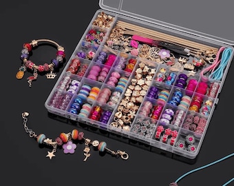 DXRPO Perline per Braccialetti 11000+ Pezzo, Perline per Bracciali 3mm 24 Mini Perline per Bigiotteria fai da te Con 500 Perline Set per Feste, Compleanni, Feste, DIY Braccialetto Gioielli Making Kit