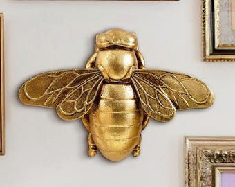 Handcrafted Gold Resin Bee Wall Decor – Insect Ornament for Home, Crafts & Displays | Nature-Inspired Decorative Supply, bee day event