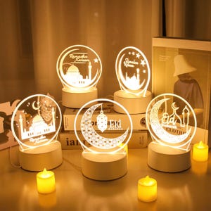 Ramadan LED Nachtlicht: 3D Acryl EID Mubarak Dekor